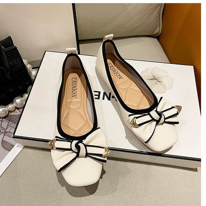 Damen Ballerinas mit dekorativem Schleifen-Detail und goldenen Akzenten R&B
