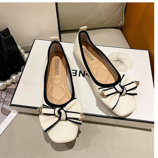 Damen Ballerinas mit dekorativem Schleifen-Detail und goldenen Akzenten R&B
