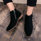 Damen Modische Ankle Boots aus Wildleder mit Reißverschluss R&B