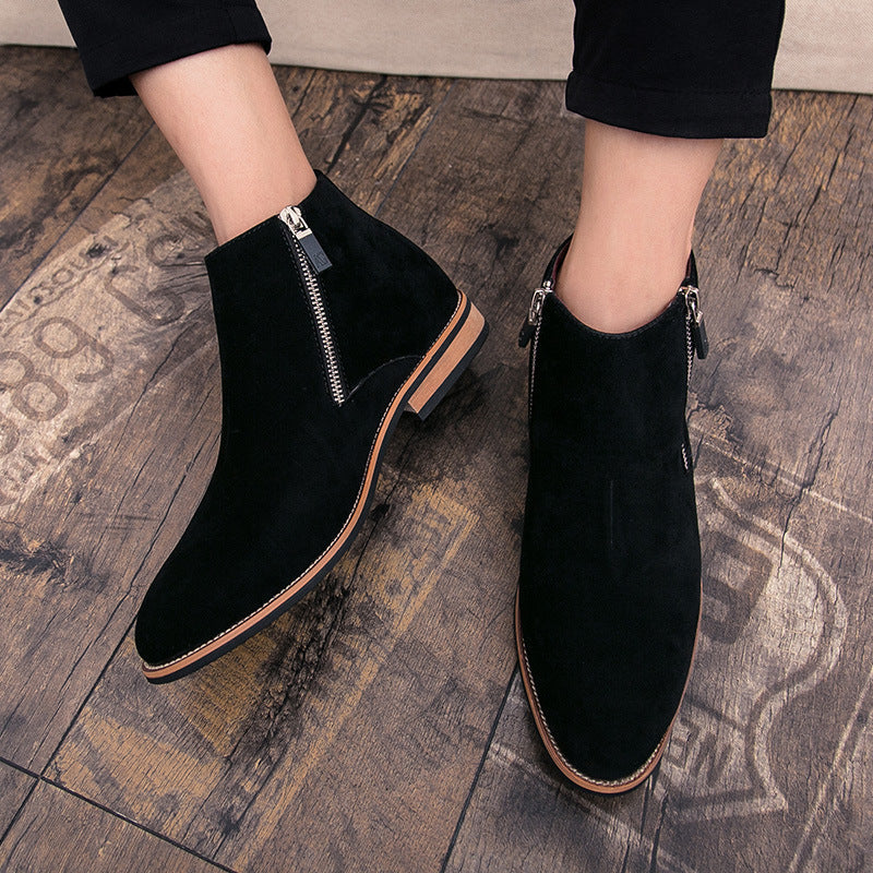 Damen Modische Ankle Boots aus Wildleder mit Reißverschluss R&B