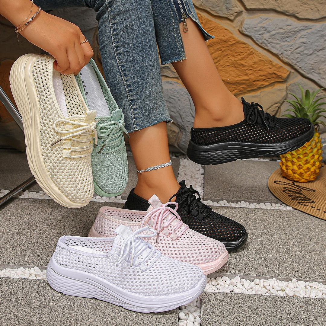 Damen atmungsaktive Sneaker mit elastischem Obermaterial und komfortabler Sohle R&B