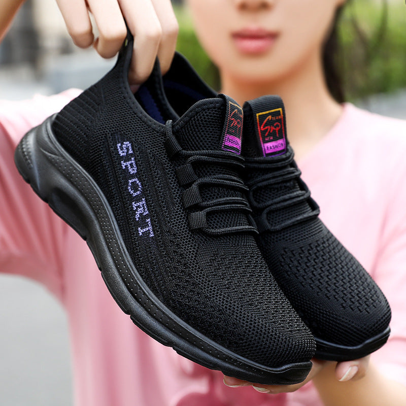 Damen Atmungsaktive Sport-Sneakers mit elastischem Obermaterial und dämpfendem Fußbett