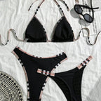 Damen Triangel-Bikini mit verstellbaren Trägern und eleganten Rüschendetails R&B