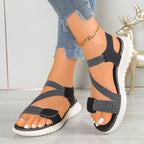 Damen Komfortsandalen mit verstellbaren Riemen und rutschfester Sohle R&B