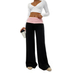 Damen Hochwertige Sporthose mit weitem Bein und Miditaille R&B