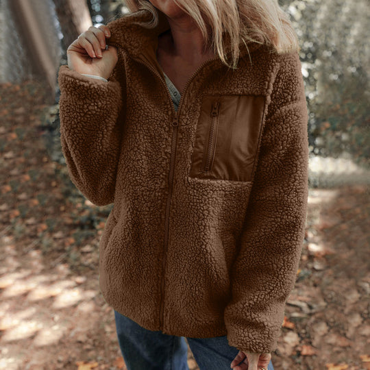 Damen Jacke mit hochabschließendem Kragen und praktischer Brusttasche R&B