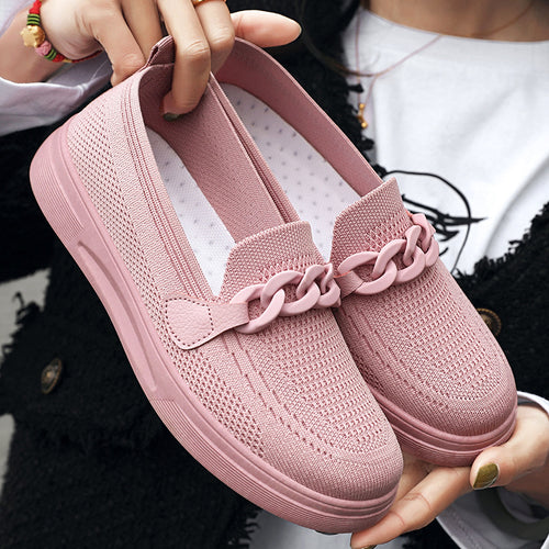 Damen Slip-On Freizeit-Schuhe mit modischem Ketten-Design R&B