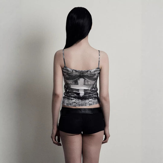 Damen Camisole-Top mit grafischem Druck und verführerischem Schnitt R&B