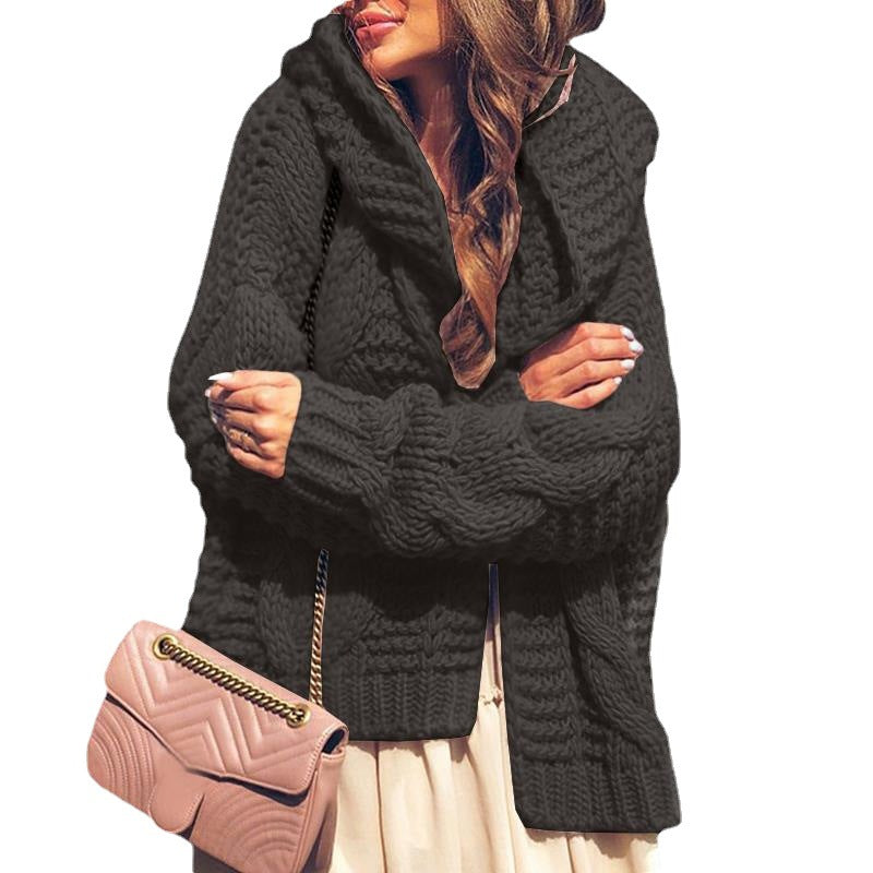 Damen Grobstrickjacke mit oversized Passform und voluminösen Ärmeln R&B