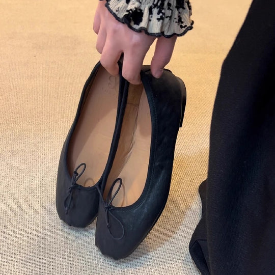 Damen Ballerinas mit quadratischer Zehenform und elegantem Riemenverschluss R&B