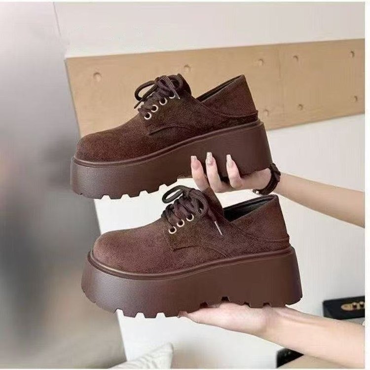 Damen Bequeme Plateau-Schnürschuhe aus Wildleder R&B