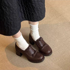 Damen elegante Schnürschuhe mit dekorativen Schleifen und komfortablem Blockabsatz R&B