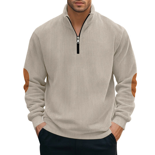 Fleece Pullover Herren sportlich elegant mit Stehkragen