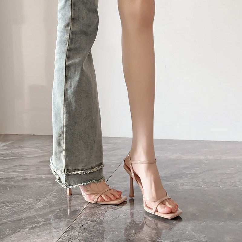 Damen elegante Slingback-Sandalen mit stiletto Absatz R&B