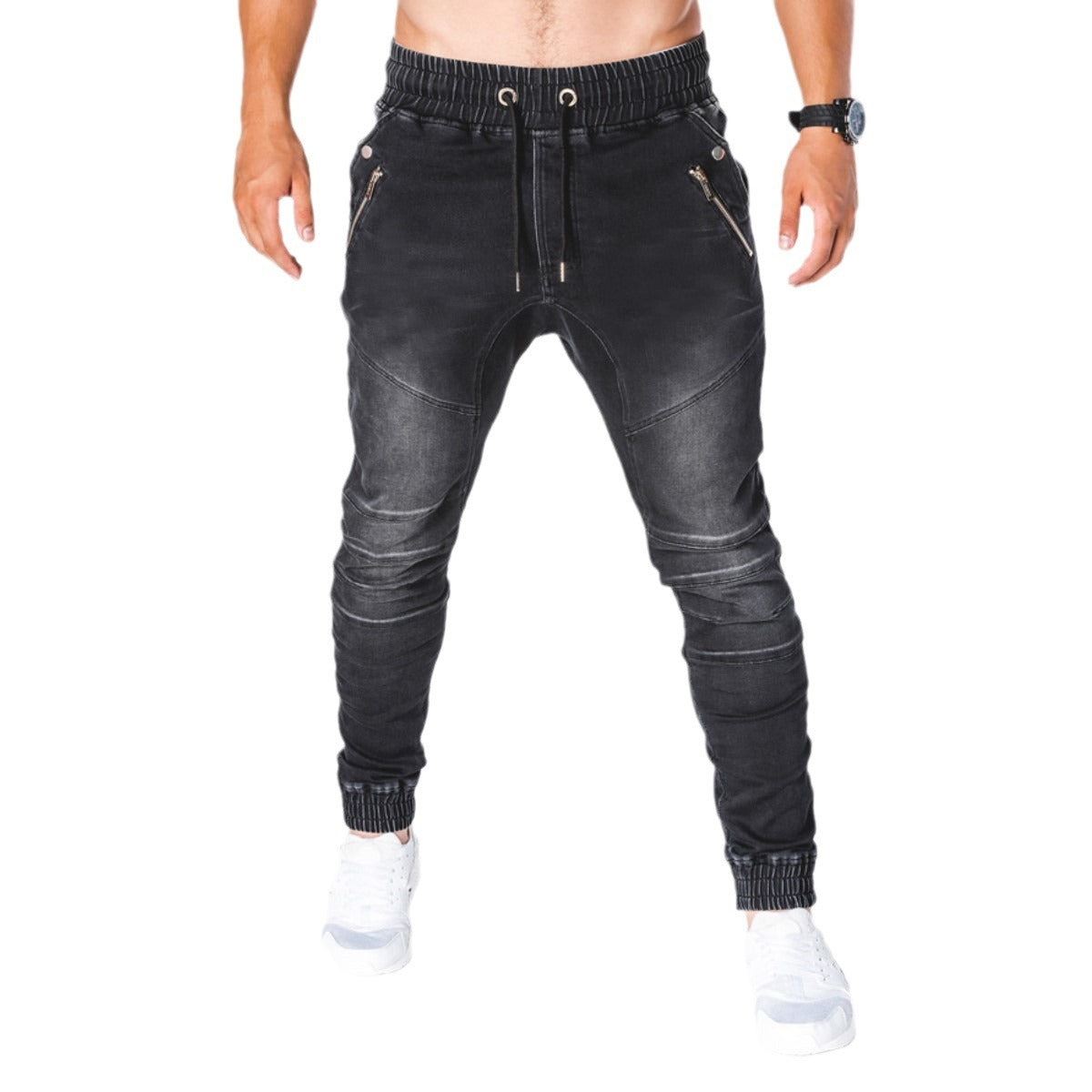 Herren Jogginghose im modernen Skinny Fit mit dehnbarer Baumwollmischung und sportlichen Details R&B