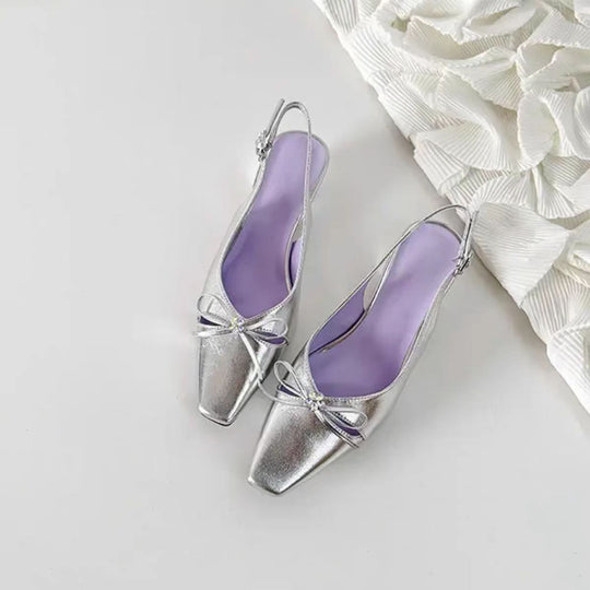 Damen Slingback-Pumps mit elegantem Schleifendetail und geschmackvoller Verzierung R&B