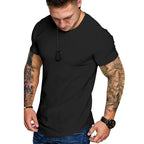 Herren figurbetontes Kurzarm-T-Shirt aus hochwertiger Baumwolle mit Rundhalsausschnitt und bequemen Schnitt R&B