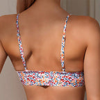 Damen Push-Up-Bikini-Set mit verstellbaren Trägern und floralem Design