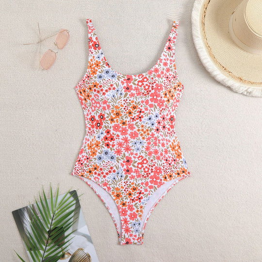 Damen Einteiler Badeanzug mit floralem Muster R&B