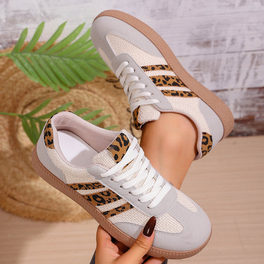 Damen Sportliche Sneaker mit Leoprint und atmungsaktivem Obermaterial R&B