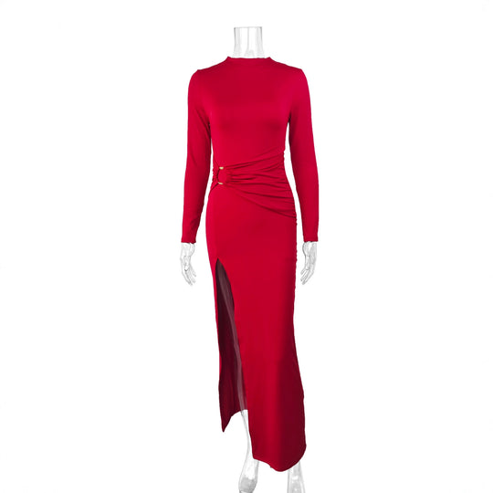 Damen Elegantes Maxikleid mit figurbetonendem Schnitt und hohem Schlitz R&B