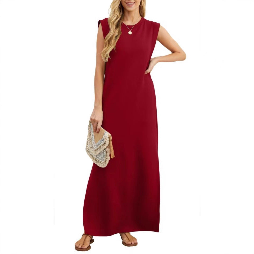 Damen Maxikleid mit modernen Schulterdetails und fließendem Schnitt R&B