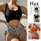 Damen Schwimmanzug mit hohem Schnitt und lR&Bhaftem Leopardenmuster R&B