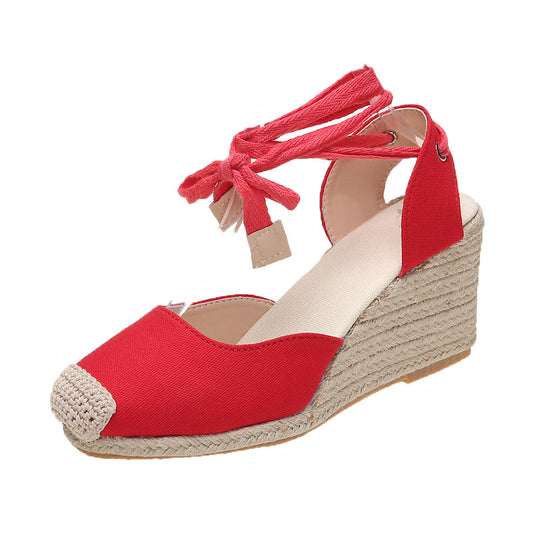 Damen Wedge-Sandalen mit verstellbarem Riemen und elastischem Obermaterial R&B