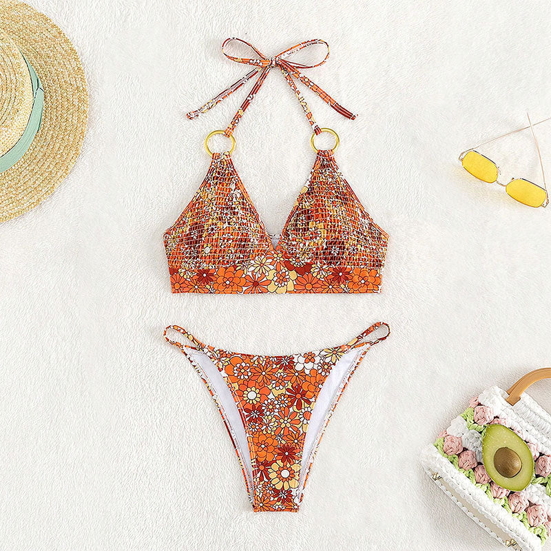 Damen Triangel-Bikini mit Schmuckdetails und verstellbaren Trägern R&B