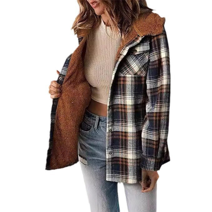 Damen Flanelljacke mit Fleecefutter R&B