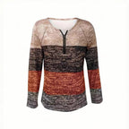Damen Pullover mit Reissverschluss und strukturiertem Design R&B