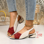 Damen Slingback Sandaletten mit modernem Metallabsatz R&B