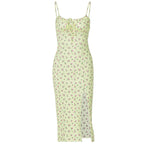 Damen Midi-Kleid mit floralem Muster und raffiniertem Schlitz R&B