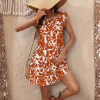 Damen Sommerliches Minikleid mit Rüschen und floralem Druck R&B