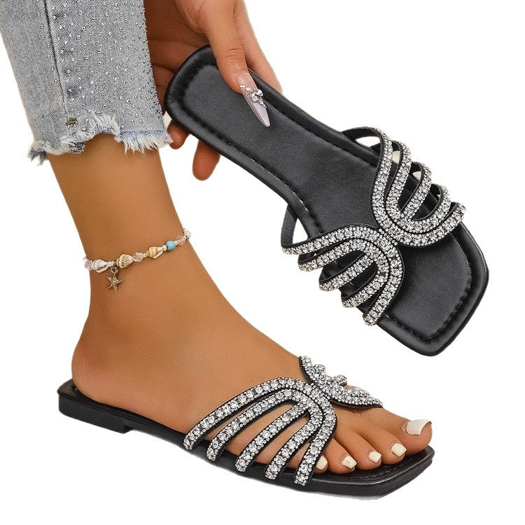 Damen Glänzende Riemchen-Sandalen mit Funkelelementen R&B