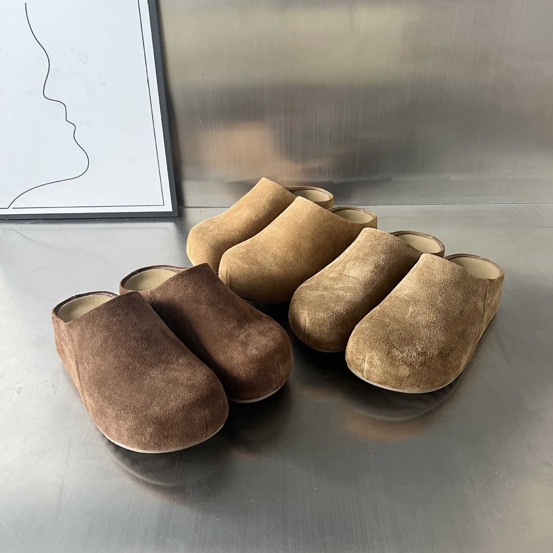 Damen Komfort Clogs aus hochwertigem Wildleder R&B