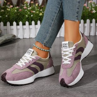 Damen Sportliche Retro Sneakers mit modischem Wildleder-Design R&B