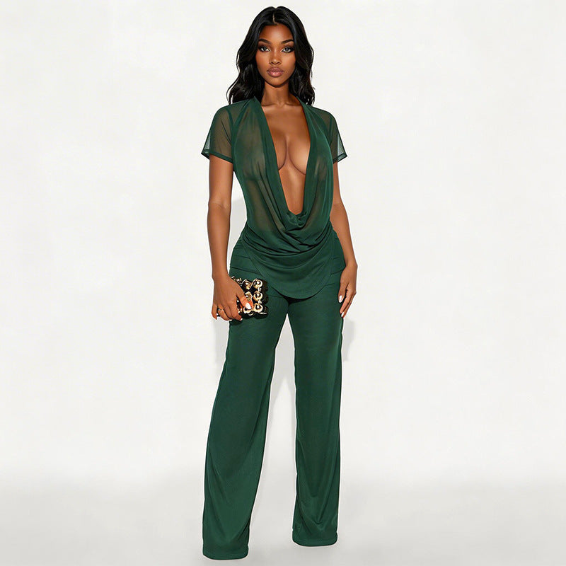 Damen Elegantes Oversized-Outfit aus fließendem Material R&B