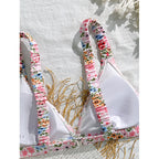 Damen Triangel-Bikini-Oberteil mit verspieltem Blumendesign R&B