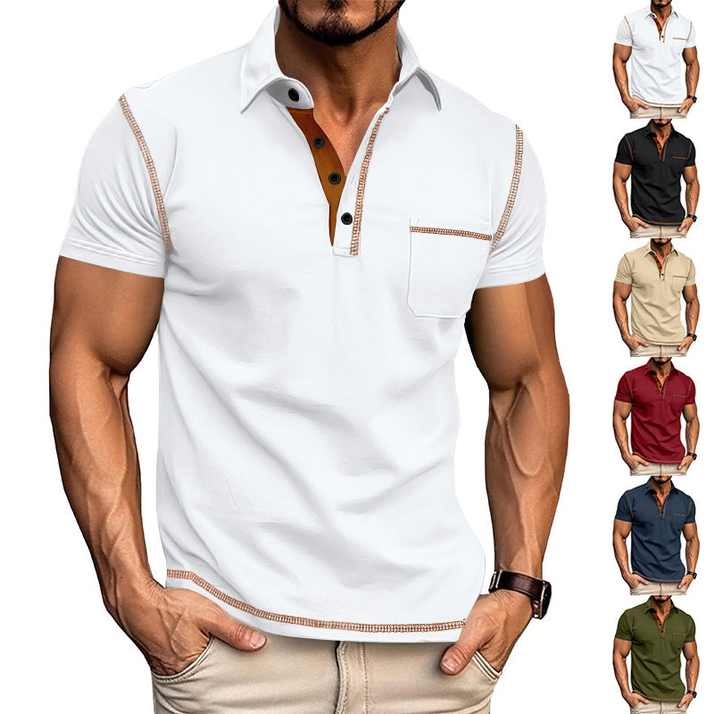 Herren Poloshirt mit modernem Kragen und praktischen Knopfdetails