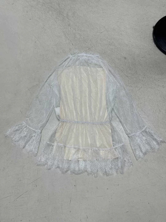 Damen Spitzen-Badeanzug mit elegantem Rüschenabschluss R&B