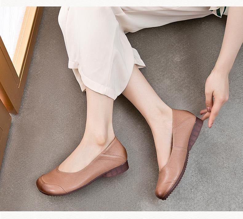 Damen nan elegante Slipper-Ballerina mit ergonomischem Komfortfußbett und dezenter Ziernaht R&B