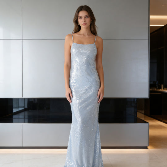 Damen Glamouröses Longtime Abendkleid mit Pailletten R&B
