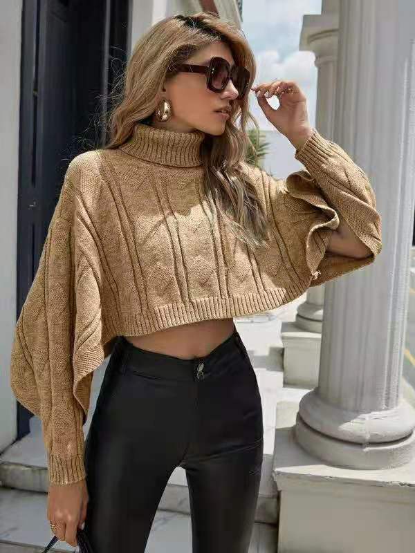 Damen kuscheliger Rollkragenpullover mit weitem Schnitt und strukturiertem Design R&B