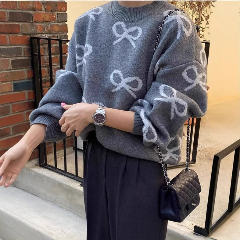 Damen Gemusterter Pullover mit lockerer Passform R&B
