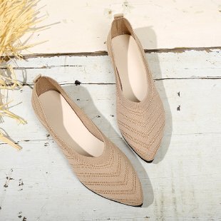Damen elegante Ballerinas aus atmungsaktivem Strickmaterial R&B