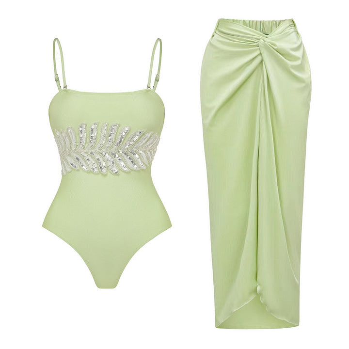 Damen Eleganter Einteiler mit funkelnden Paillettenapplikationen R&B