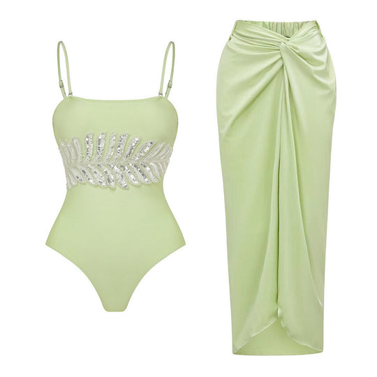 Damen Eleganter Einteiler mit funkelnden Paillettenapplikationen R&B