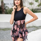 Damen Strandkleid mit floralem Überrock R&B