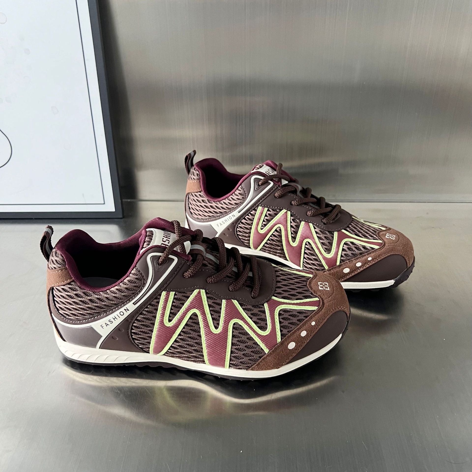 Damen modische Outdoor-Sneakers mit atmungsaktiver Mesh-Oberfläche und rutschfester Sohle R&B